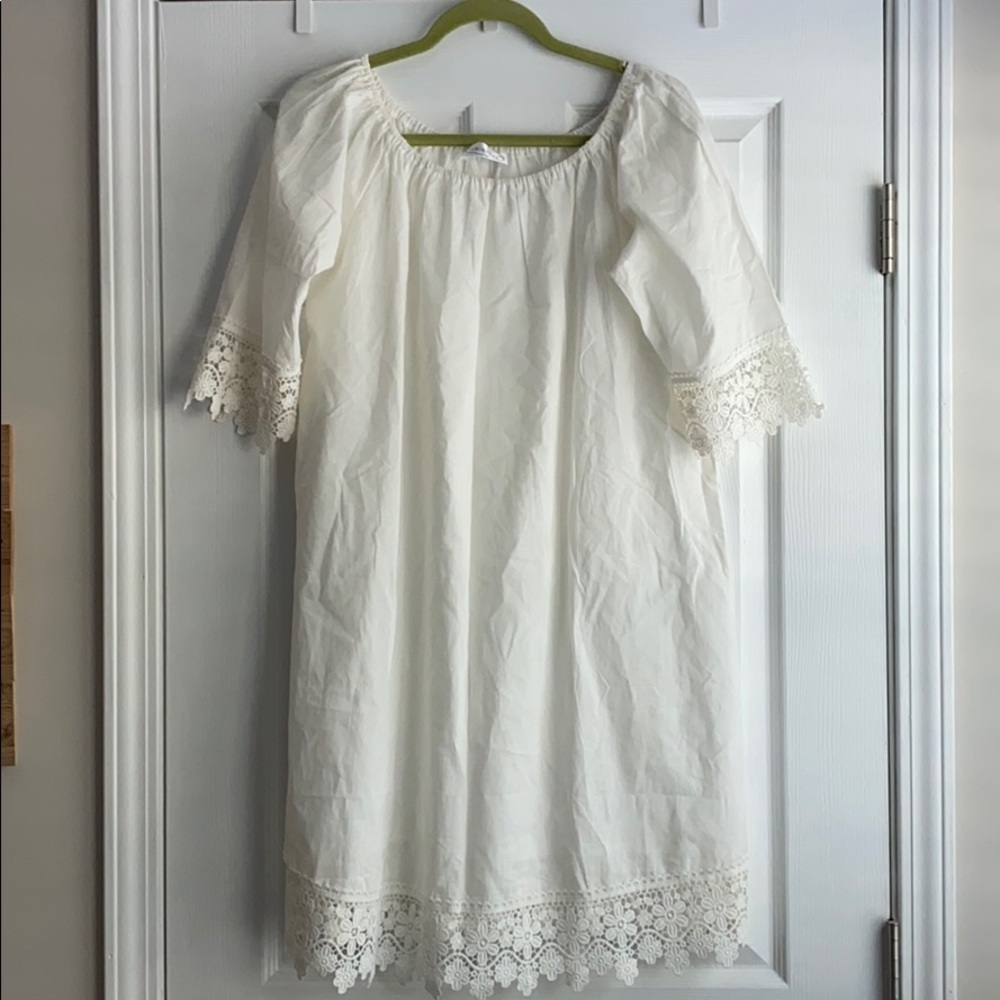 Lace Trim Swim Coverup